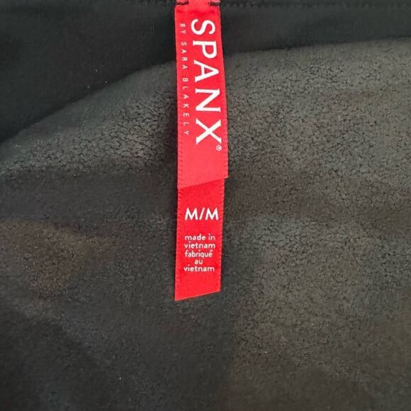 Spanx Faux Leather Moto Leggings High Waisted Ankle Length Black Size Medium - Picture 9 of 11